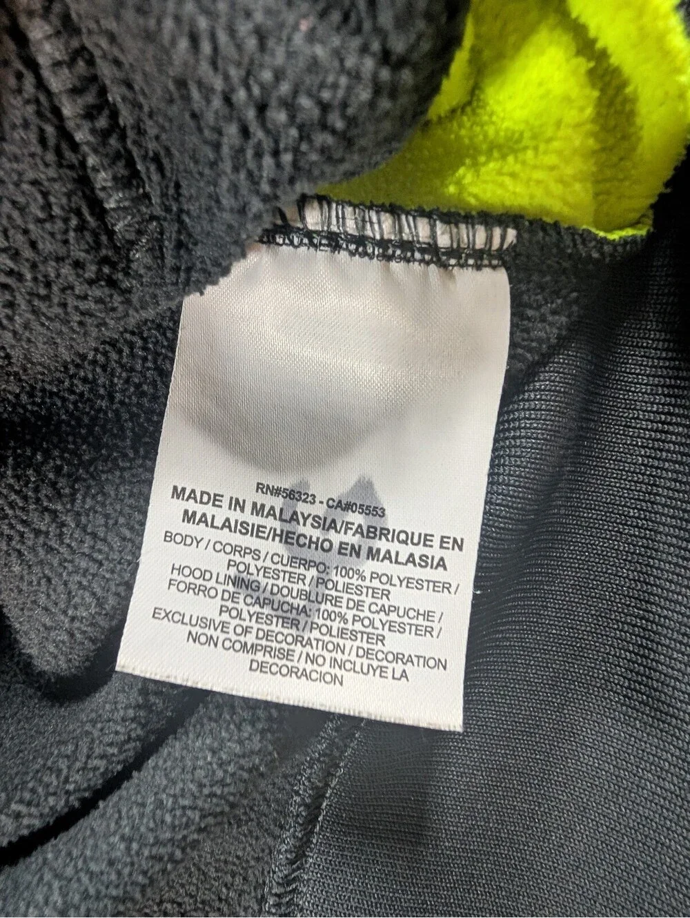 Nike Therma-Fit Youth Small Black Neon Green Hoodie Sweatshirt